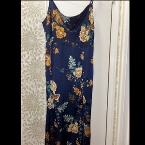 Floral Navy Blue Slip Dress